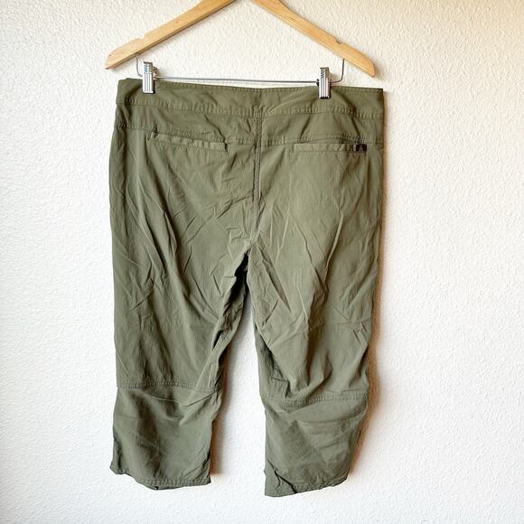 PrAna Jasmine Knicker 3/4 Capri Pants Green W4JASK113 Womens Size 14 Stretch - Picture 6 of 13